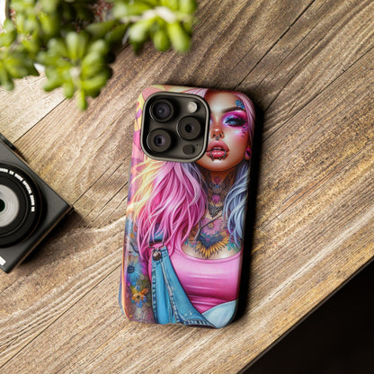 Sunset Glow – Pastel Punk & Floral Ink Mobile Cover