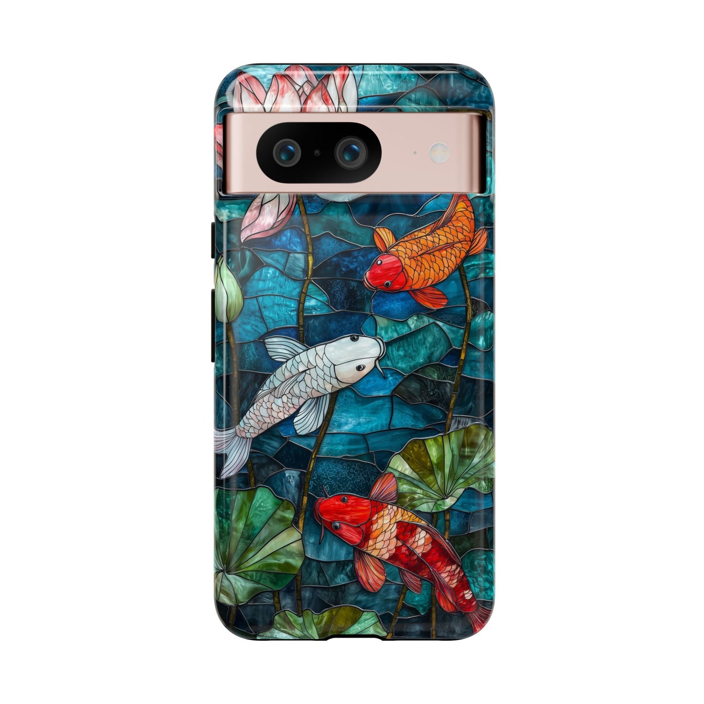 Lotus Serenity" – Koi Pond Stained Glass Case or iPhone, Samsung & Pixel