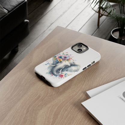 Floral Elephant Mobile Cover – Elegant Watercolor Art