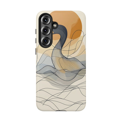 Serenity in Motion: The Abstract Swan Phone Case for iPhone, Samsung & Pixel