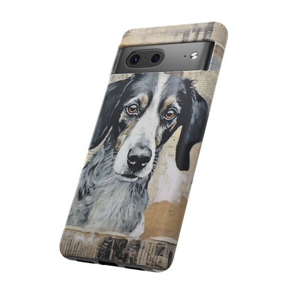 Rustic Dog Portrait – Vintage Collage Style