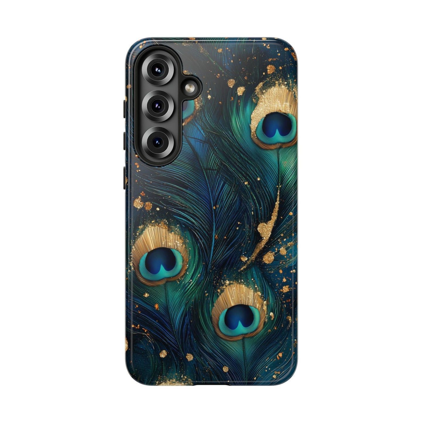 Elegant Peacock Feather Luxe Phone Case for iPhone, Samsung & Google Pixel