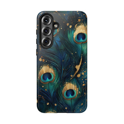 Elegant Peacock Feather Luxe Phone Case for iPhone, Samsung & Google Pixel
