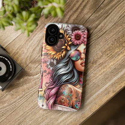 Retro Boho Wanderer – Sunflower Hippie Van Mobile Cover