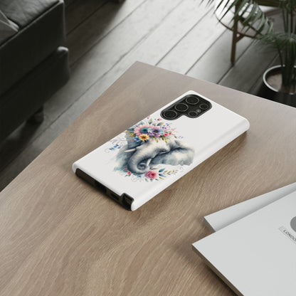 Floral Elephant Mobile Cover – Elegant Watercolor Art
