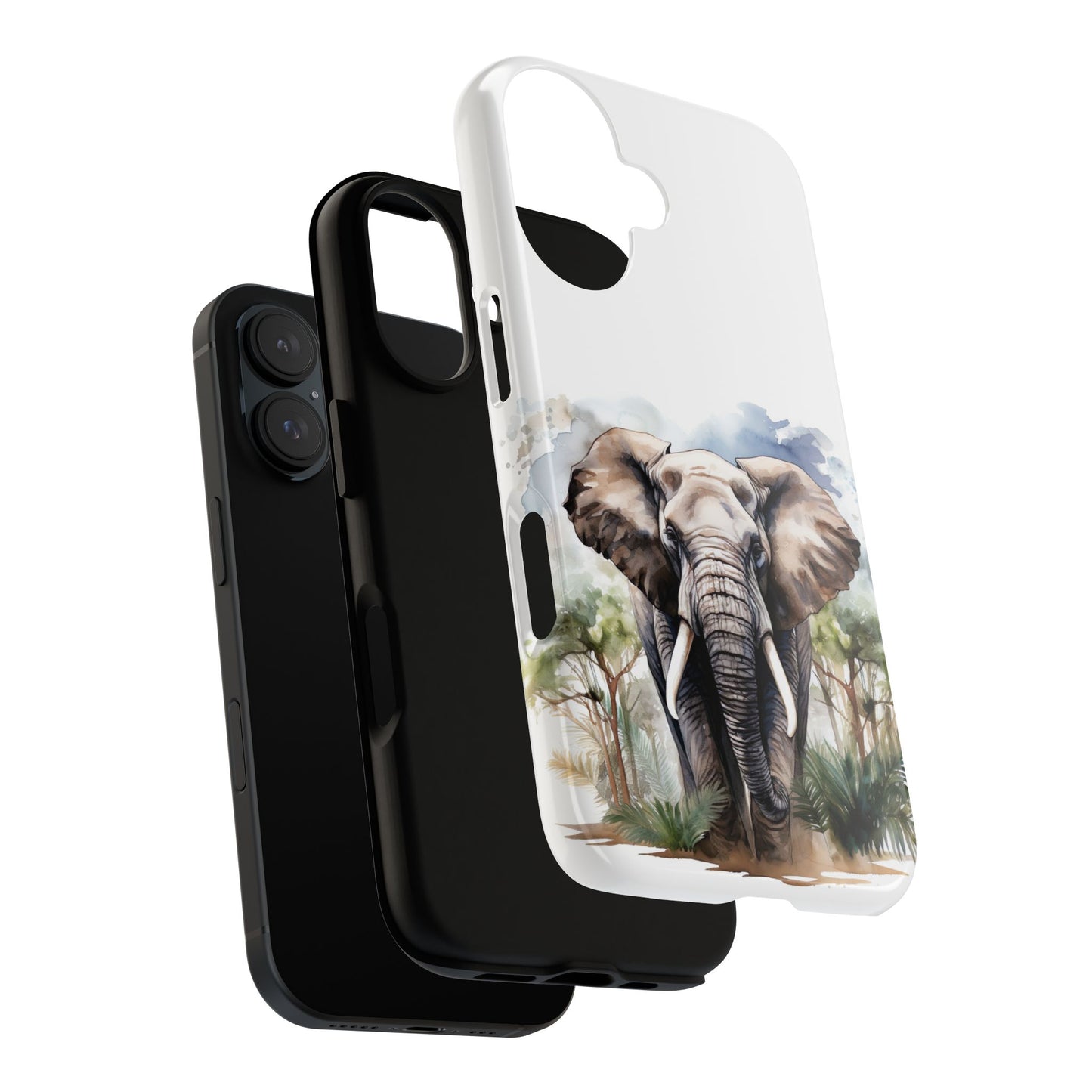 Majestic Watercolor Elephant Mobile Cover – Artistic Wildlife Design