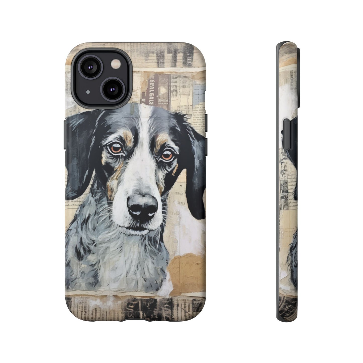 Rustic Dog Portrait – Vintage Collage Style