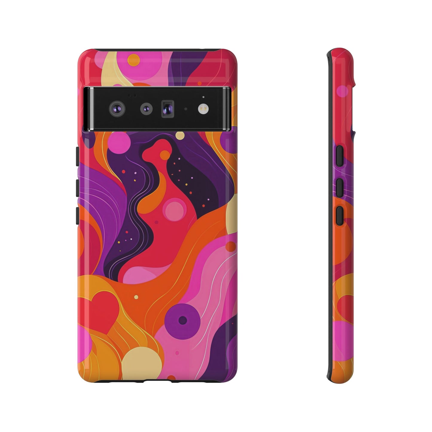 Love Vibes – Retro Abstract Groove Phone Case for iPhone, Google Pixel, Samsung