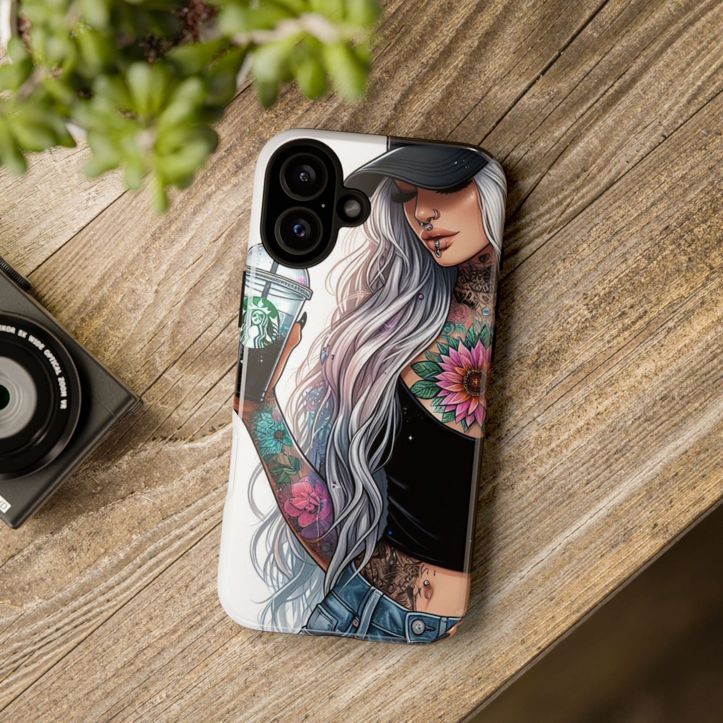 Tattooed Coffee Queen – Edgy Urban Aesthetic Mobile Cover