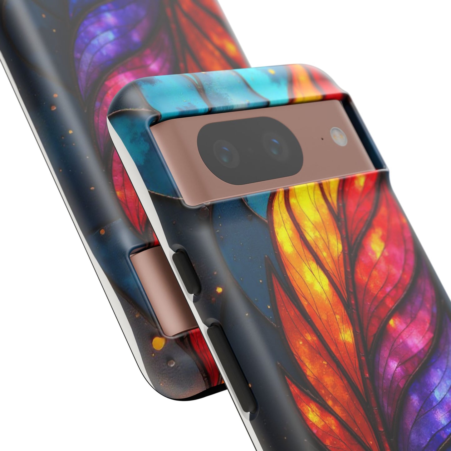 Vivid Feather: Stained Glass Abstract Art