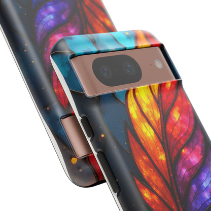 Vivid Feather: Stained Glass Abstract Art