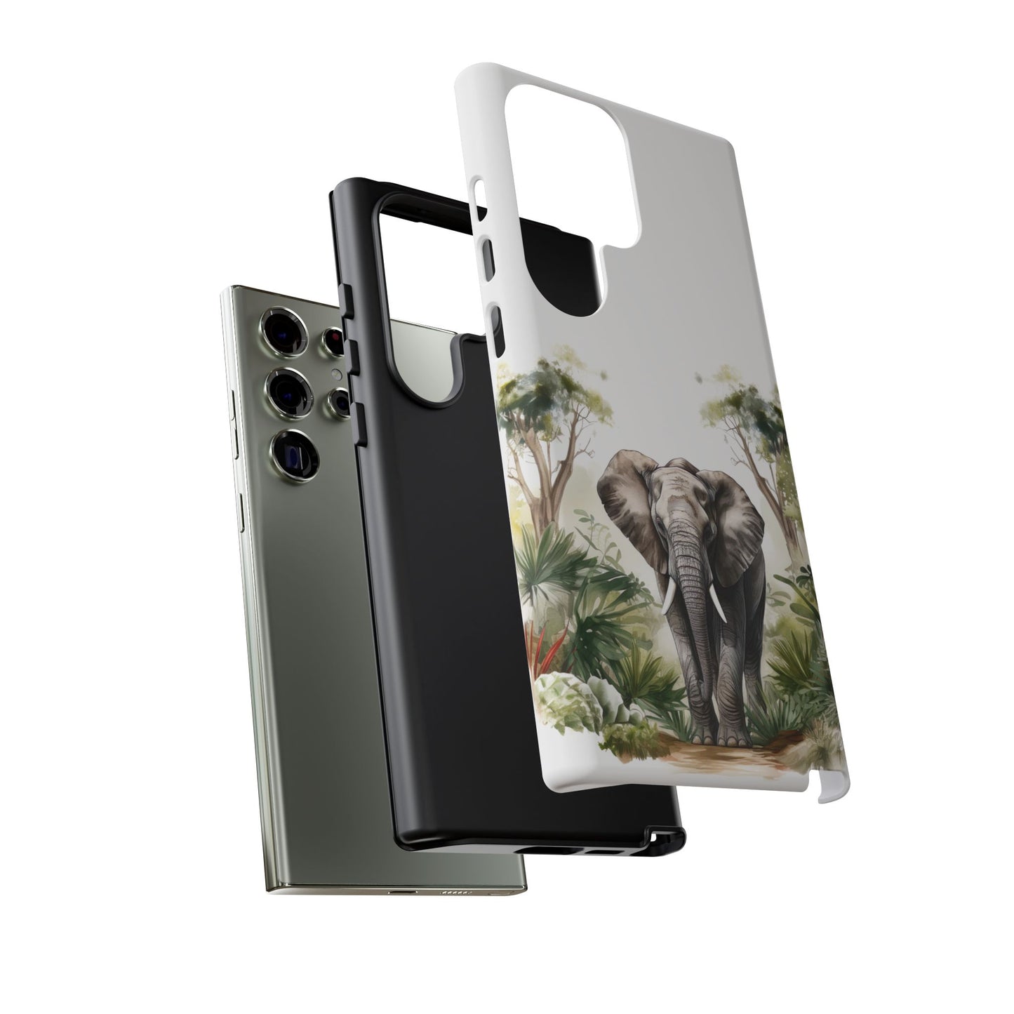 Serene Jungle Elephant Mobile Cover – Watercolor Wildlife Design