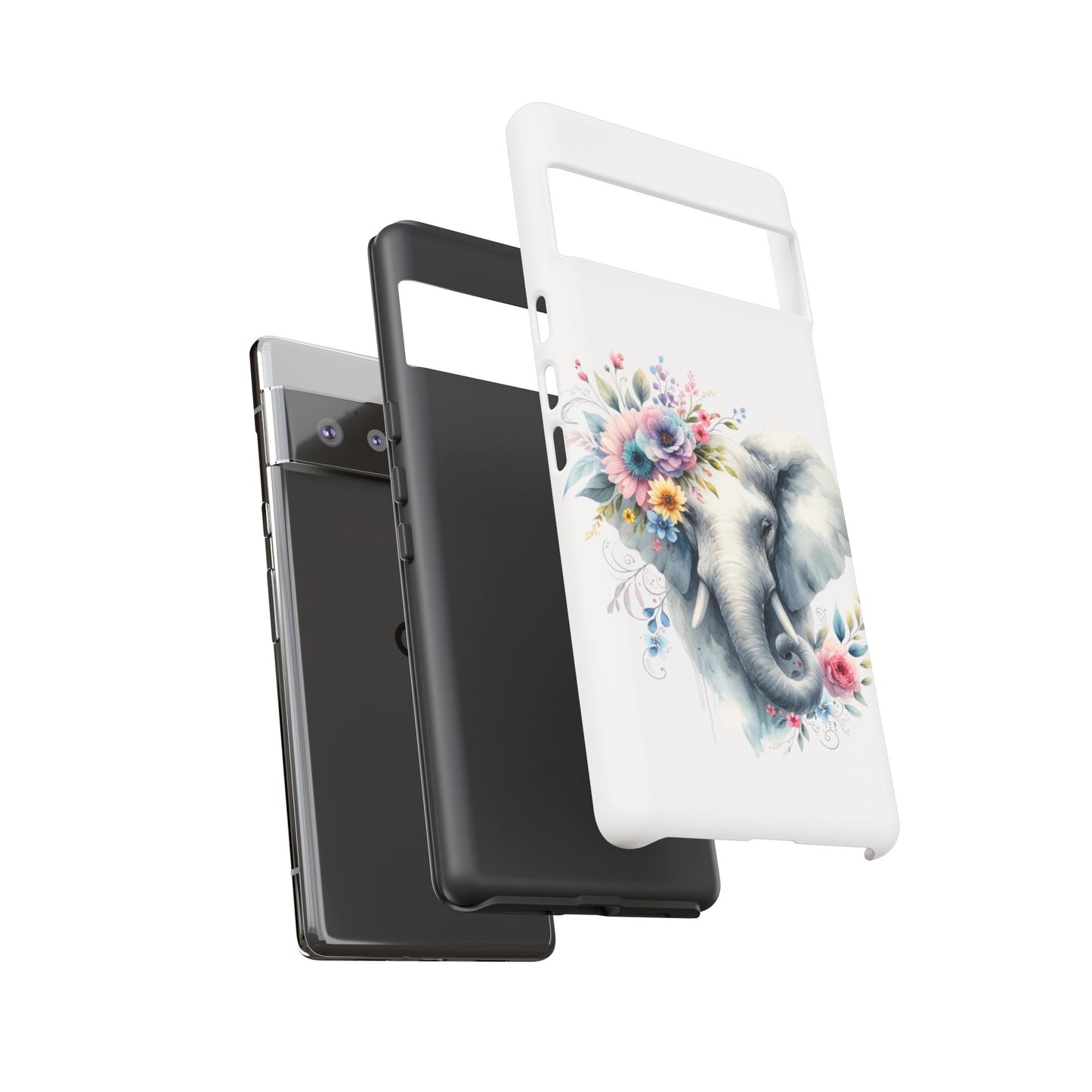 Floral Elephant Mobile Cover – Elegant Watercolor Art