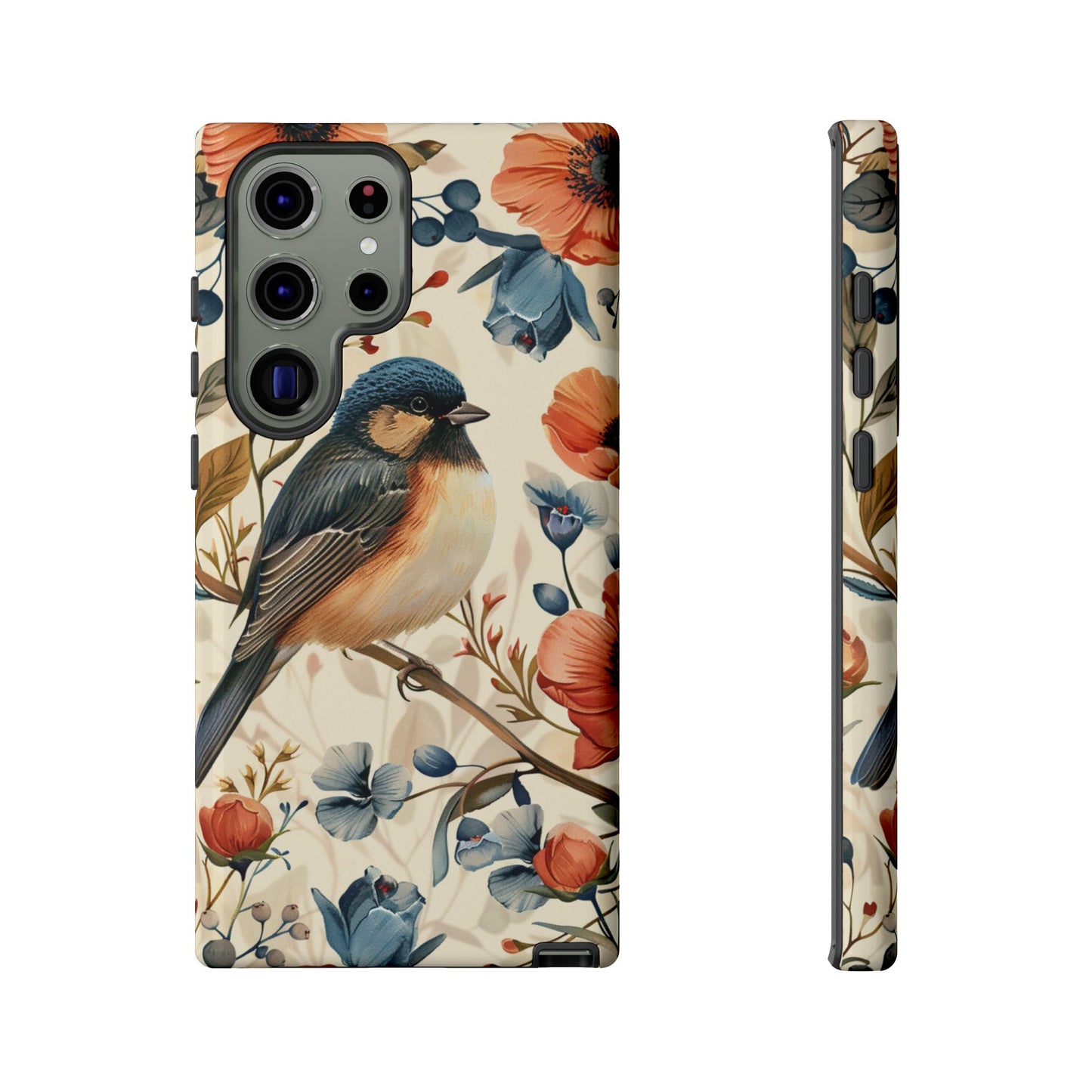 Floral Bird Phone Case - Elegant Nature-Inspired Cover for iPhone, Samsung & Google Pixel
