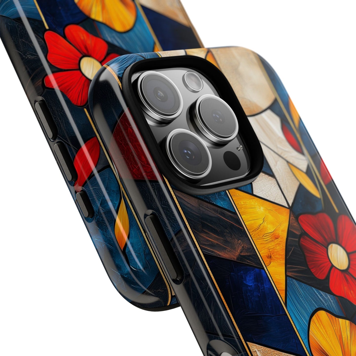 Bloomlines – Geometric Floral Stained Glass Phone Case for iPhone, Samsung & Pixel