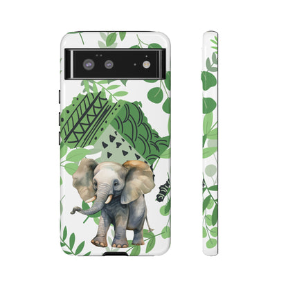 Playful Baby Elephant Mobile Cover – Tropical Boho Art