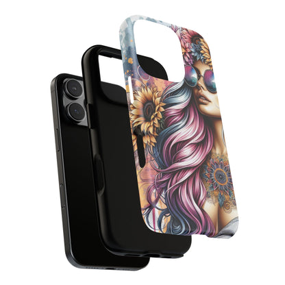 Bohemian Sunflower Queen – Retro Floral Fantasy Mobile Cover