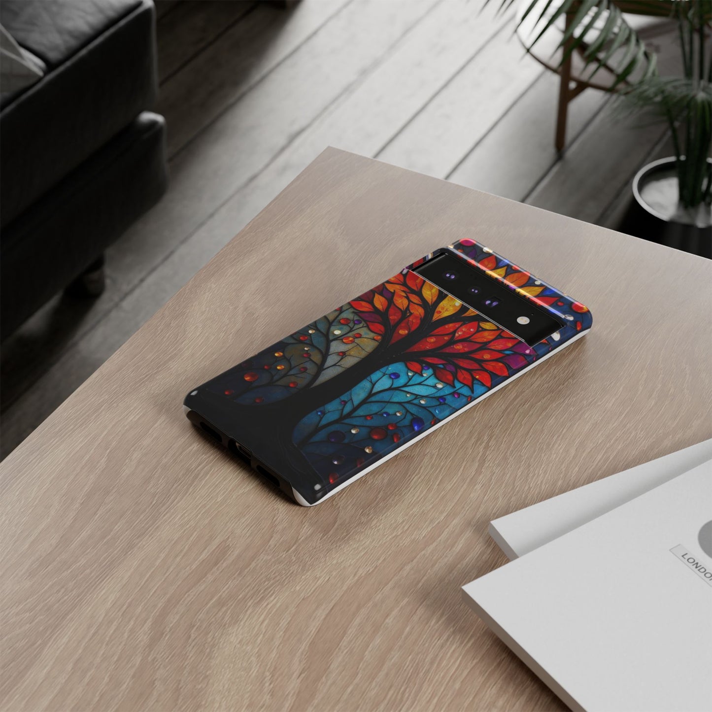 Stained Glass Tree: Vibrant Elegance for Your Case