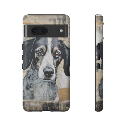 Rustic Dog Portrait – Vintage Collage Style