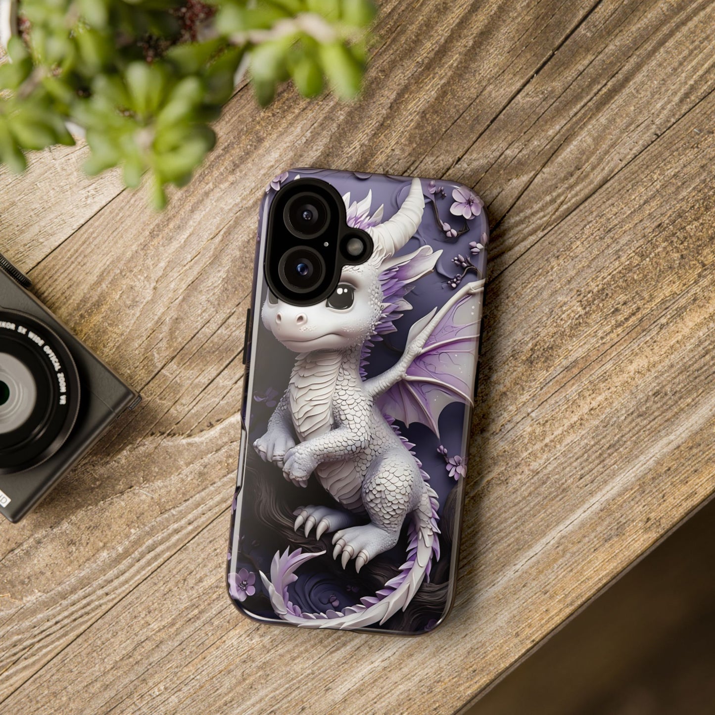 Charming Young Dragon on a Branch Phone Case Design