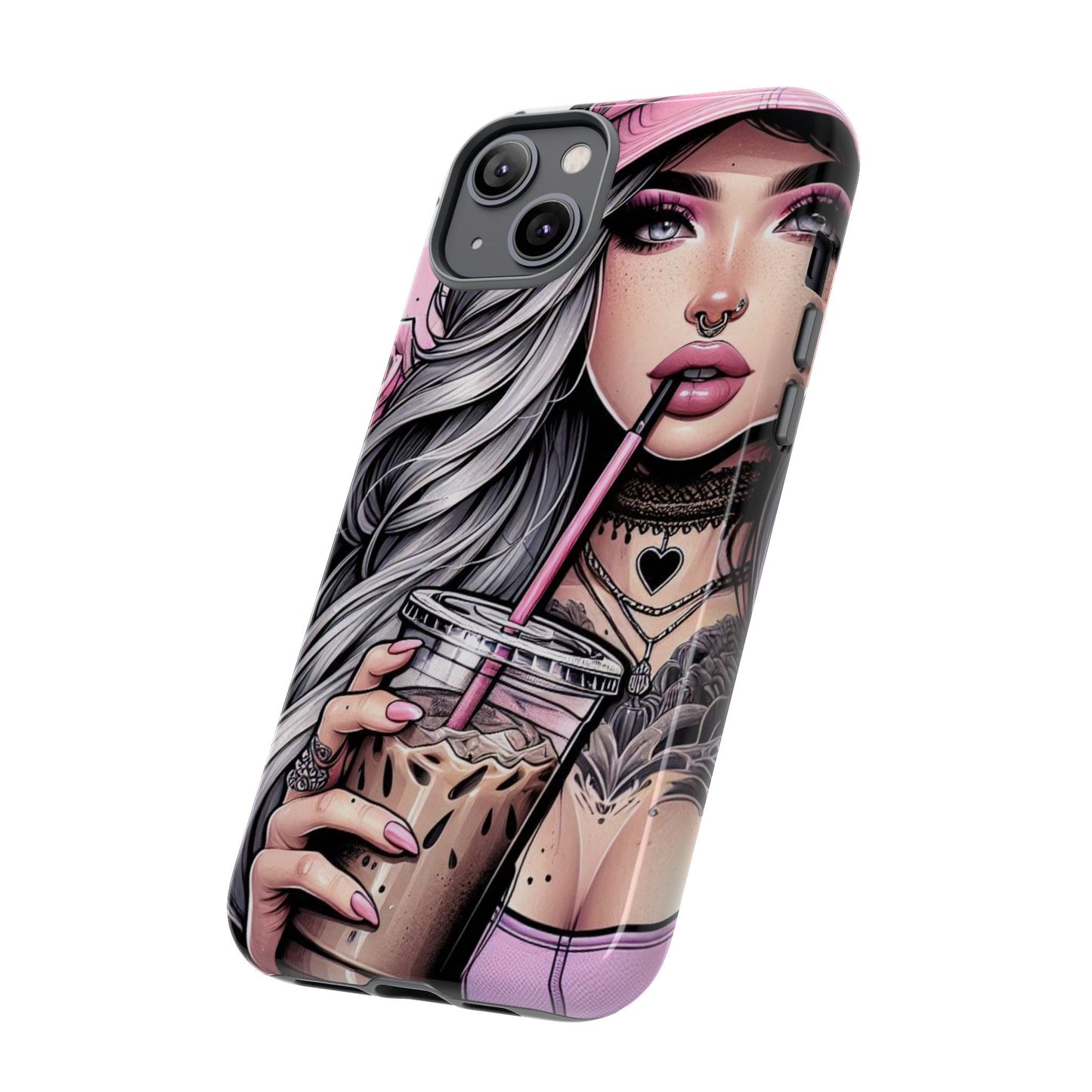 Pink Aesthetic Rebel – Iced Coffee & Inked Beauty Mobile Cover