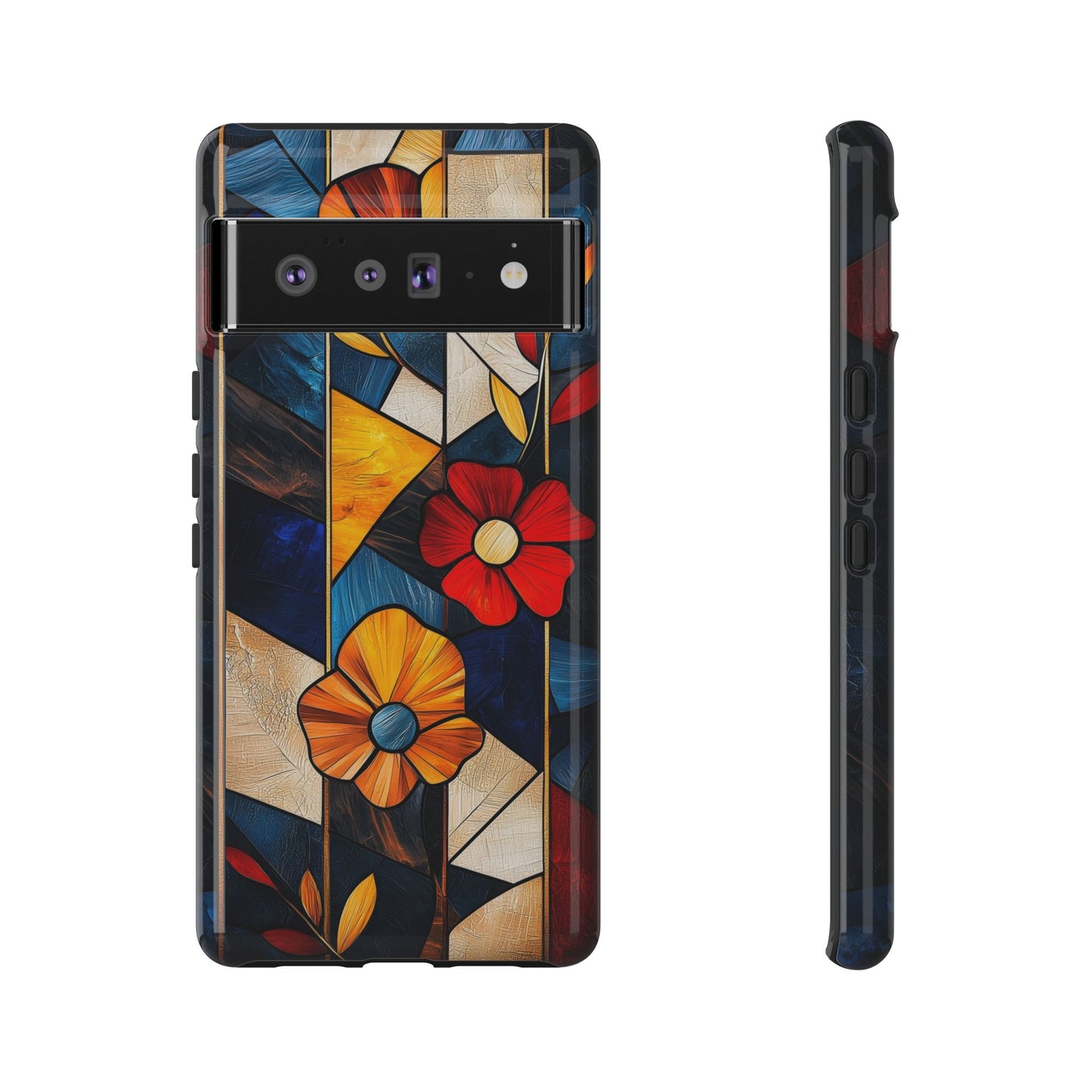 Bloomlines – Geometric Floral Stained Glass Phone Case for iPhone, Samsung & Pixel