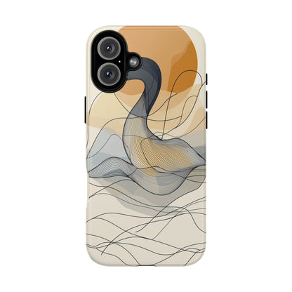Serenity in Motion: The Abstract Swan Phone Case for iPhone, Samsung & Pixel