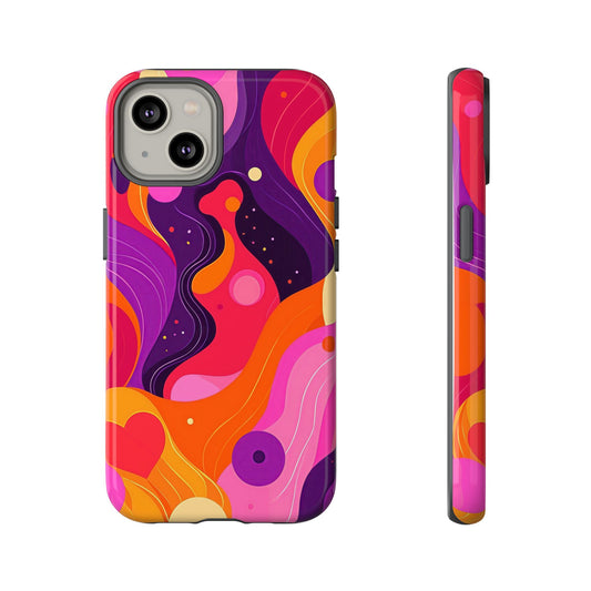 Love Vibes – Retro Abstract Groove Phone Case for iPhone, Google Pixel, Samsung