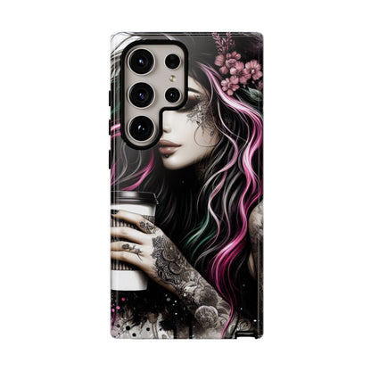 Tattooed Serenity – Gothic Coffee Lover Mobile Cover