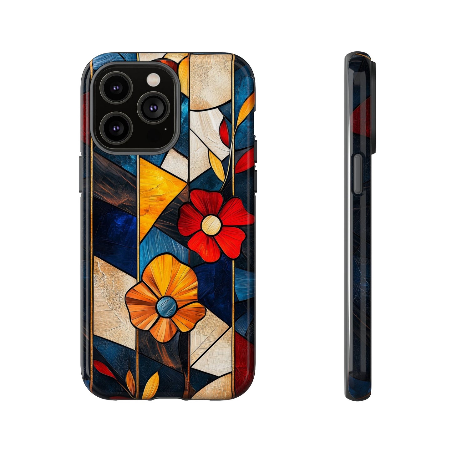 Bloomlines – Geometric Floral Stained Glass Phone Case for iPhone, Samsung & Pixel