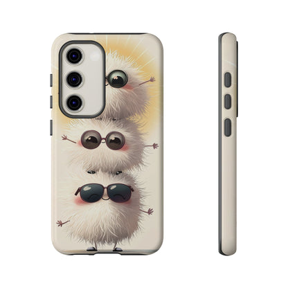 Stacked Fluff Squad Phone Case – Kawaii Anime Creatures with Sunglasses, iPhone, Samsung & Google Pixel Case