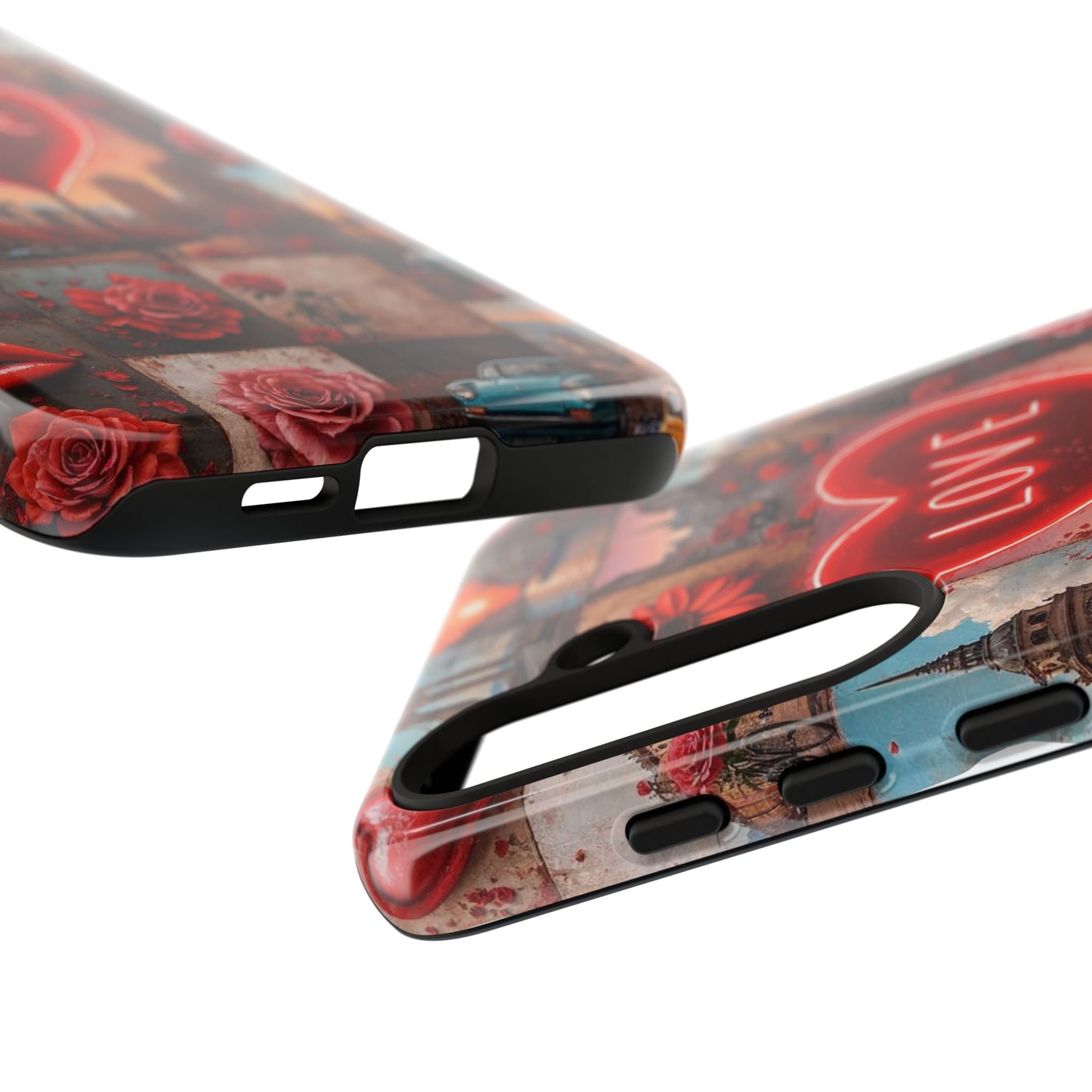 Neon Love Heart & Rose Phone Case