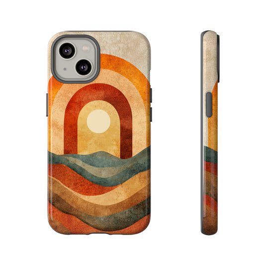 Vintage Sunset Boho Rainbow Phone Case for iPhone, Pixel & Samsung
