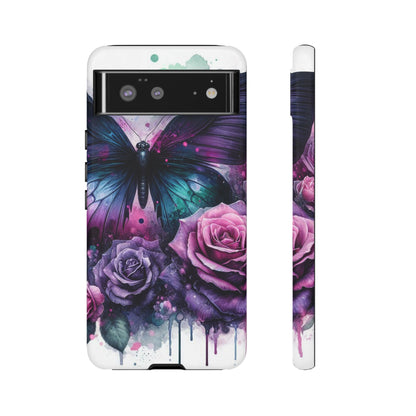Mystic Bloom – Vibrant Butterfly & Rose Art Mobile Cover
