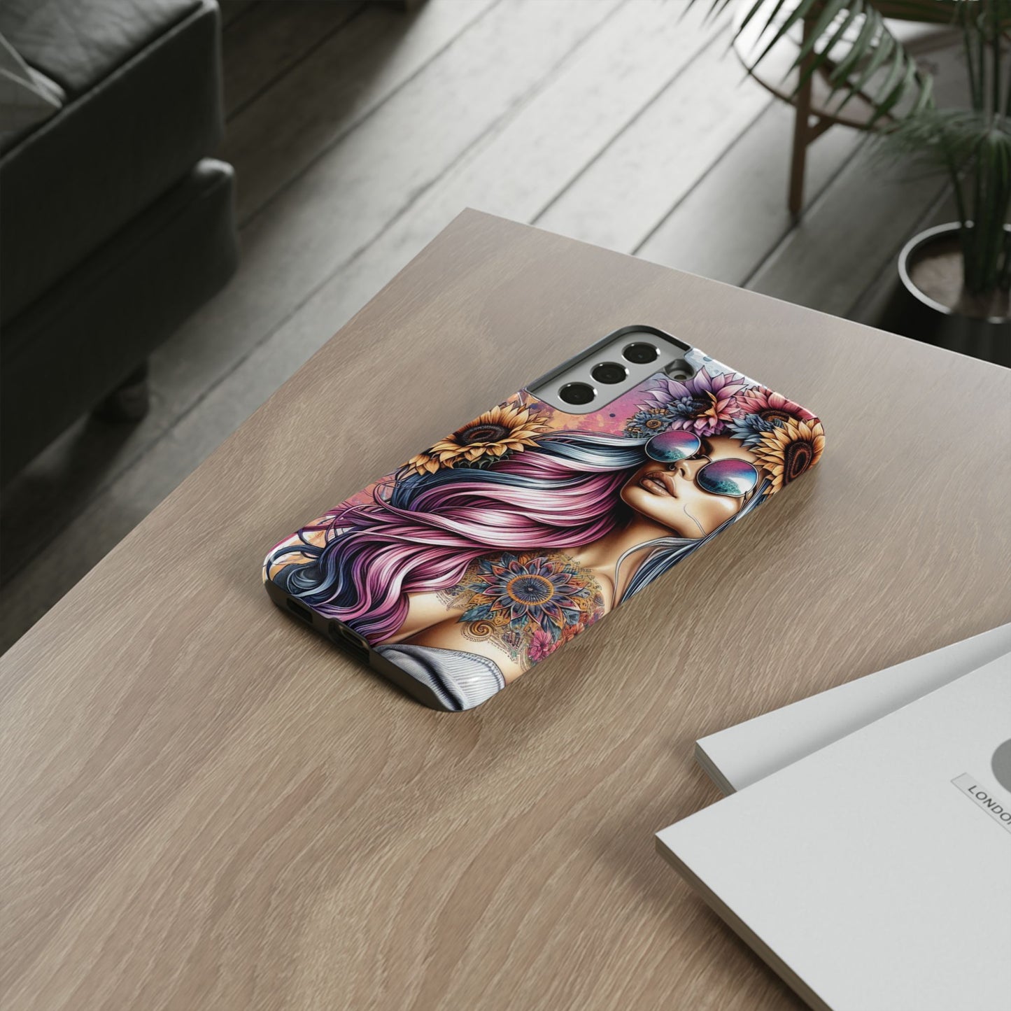 Bohemian Sunflower Queen – Retro Floral Fantasy Mobile Cover