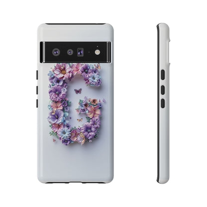 Floral Letter G Phone Case – Personalized Aesthetic Cover for iPhone, Samsung & Google Pixel