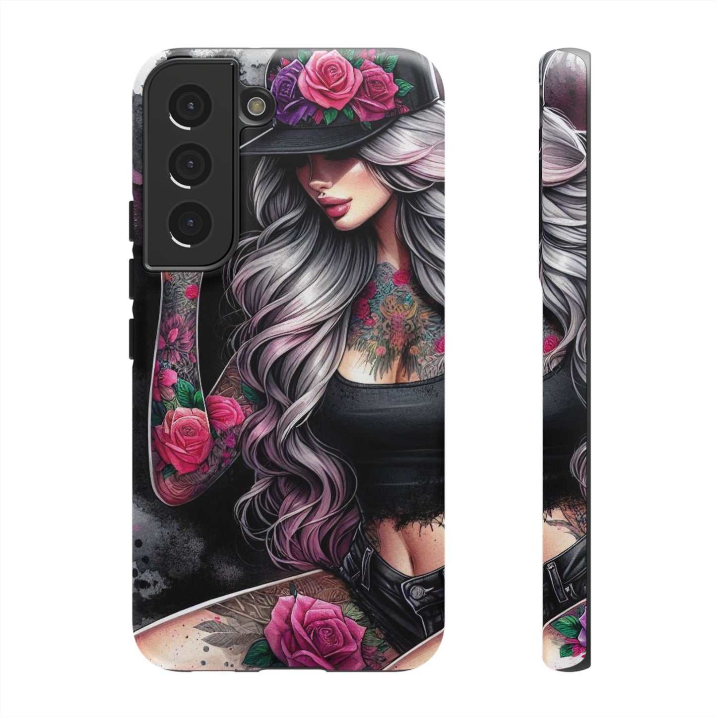 Ink & Roses – Edgy Floral Rebel Mobile Cover