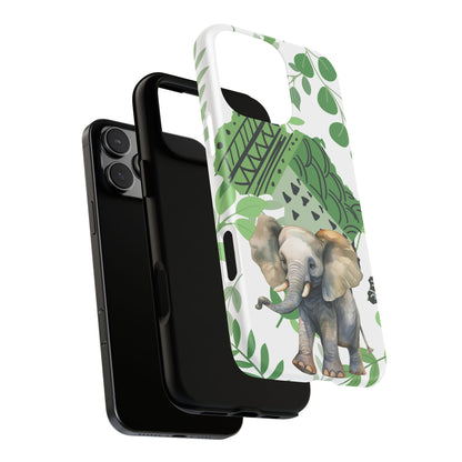 Playful Baby Elephant Mobile Cover – Tropical Boho Art