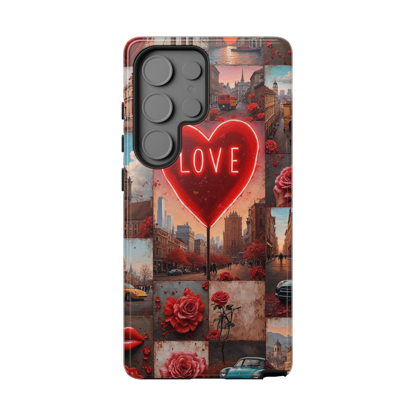 Neon Love Heart & Rose Phone Case